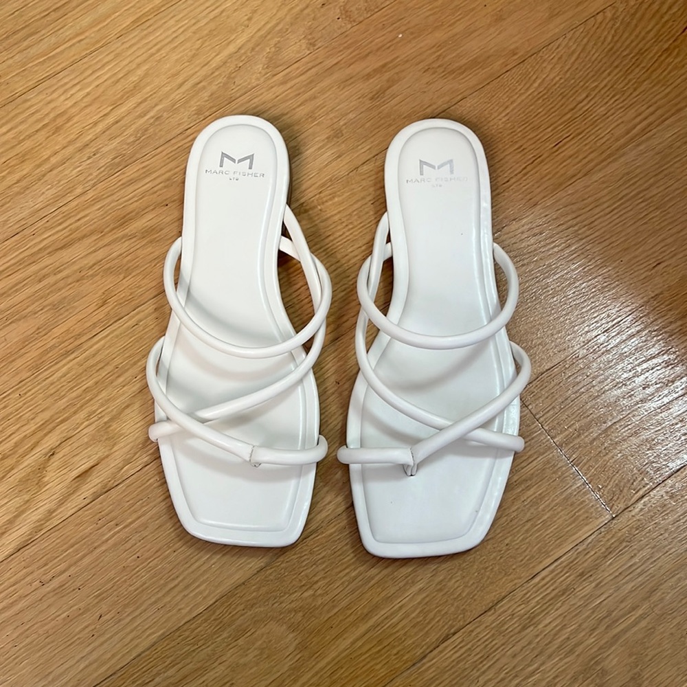 White Marc Fisher sandals